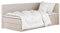 mybed. Boxspringbett Einzelbett Mitto Conti Twin Rechte Seite Polsterbett mit Bettkasten Cremig 7-Zonen Taschenmatratze H2 100x200 und Topper Jugendbett Kinderbett