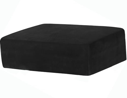 Miecoae Hockerbezug, Bezug Hocker Rechteckig，Fußbank Husse, Hocker Überzug Schwarz/Rot, Bezug für Ottomane, Ottomane Schonbezug(T-03,140-190x75-95cm)