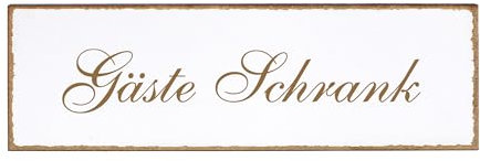 Dekolando Deko Türschild - Gäste Schrank - Schild 150 x 50 mm - Schilder Türschilder Namensschilder Wohnung selbstklebend Holzschild Tür Holzschilder