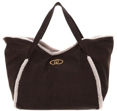 LIU.JO L Tote, Tasche, XL Shopper, Used Leather-Optik, Teddy, Braun