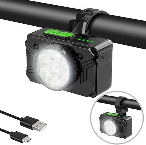Glückpa 4-in-1 Fahrradlicht Vorne mit Hupe, Handyhalter & Telefon Aufladen, 4000mAh, handyhalterung Fahrrad mit powerbank, IPX6 Wasserdicht, Fahrradlampe mit 130 dB Klingel für MTB & E-Bike