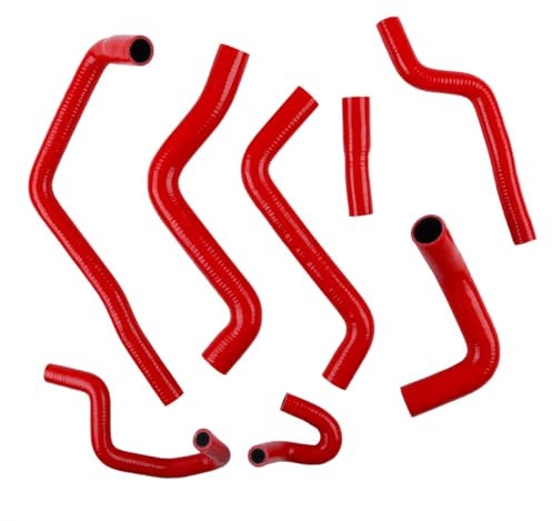 LUXERAD Kit de manguera de refrigerante de silicona para VW Volkswagen Golf GTI MK2 1.8L 8V PB Code 1987 1988 1989 1990 1991 exterior rojo interior negro