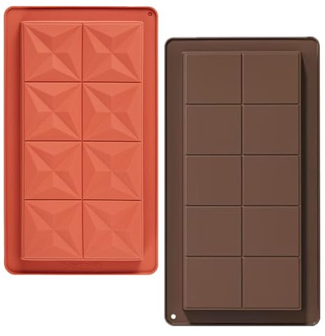 Hopeas Molde de chocolate de silicona profundo, 2 piezas Dubai chocolate, molde grande de la barra de chocolate para rellenar pistachos