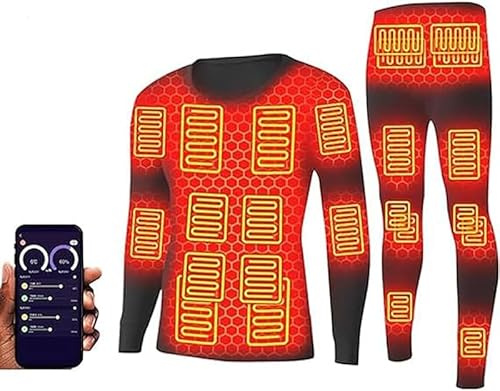 ZGYOZMNG Heated Underwear For Men/Woman Rechargeable,USB Electric Thermal Heated Long Johns Set With 24 Areas Heated, No Battery (Color : Man, Size : S) (Man S)