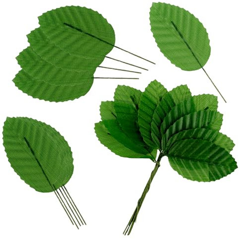 HaiFafafaing 200 Pcs Fake Leaves Dark Green Artificial Leaves 10 cm Faux Silk Fake Plants for DIY Floral Arrangements, Wedding Garlands, Party and Garden Decorations