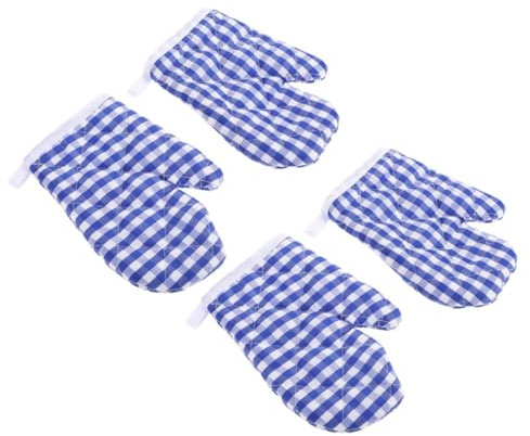 OFFSCH 4pcs Insulated Cooking Gloves Oven Mitts for Boys and Girls Baking Mittens Fingers Heat Resistant Kitchen Gloves