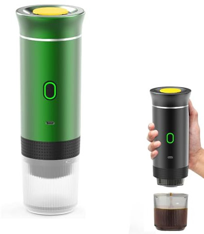Cafetera Portátil con Cápsula Autocalefactora para USB-C, Café Expreso con Calefacción Eléctrica de Viaje para 12V, Coche y Camping