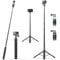 VRIG 160cm Stativ für Action-Kamera, AC-04S Kamera Stativ mit Magnetischer Schnellspannkopf, Selfie Stick Stativs Camera Tripod mit Go pro 13/12/ 11/10/ 9, DJI Action 5 Pro/ 3/2 und Insta 360