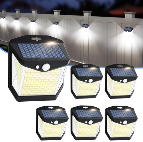 Solar Luz LED Exterior Movimiento: 248 LED Luces Solares 6 Paquete IP65 Impermeable Sensor de Movimiento 270° Foco Solar Exteriores Lampara Aplique Solares Potente para con Iluminacion Terraza jardín