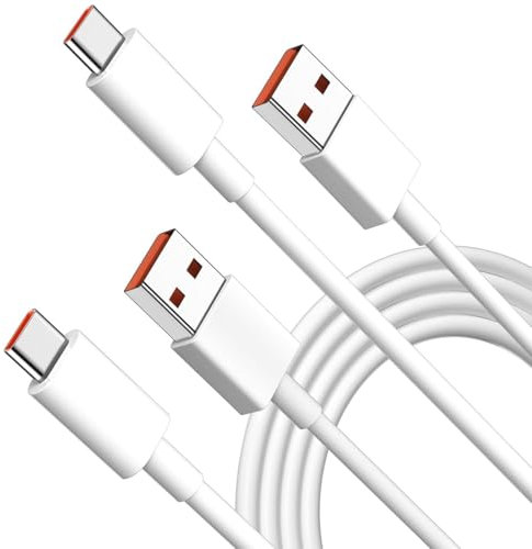 Greacesrio 2 Piezas 120W Cable de Carga USB C para Xiaomi, 1,5M Carga Rápida Cable 6A para Xiaomi Redmi, 67W Carga Turbo Cable Tipo C USB para Xiaomi Redmi Note 14 13 12 Pro 12S 11 Pro
