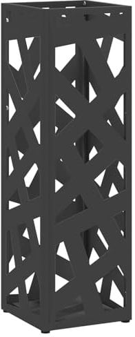 vidaXL Porte-Parapluie Noir Métal Moyen Motif Support de parapluies
