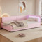 Kinderbett, weißes Holzbett mit Schreibtisch und Regalen, Bett mit Schubladen und Stauraum, Jugendbett für platzsparendes Funktionsbett für Kinderzimmer (Pink, 90 * 200cm)