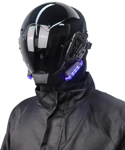 Punk Mask Helmet Futuristic Techwear Sci Fi Gothic Mask for Adult Halloween Cosplay Costume Props