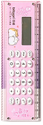 Für Smart 2-in-1-Taschenrechner Lineal Mit 8-stelligem LED Anzeige Empfindlicher Taste 1 X Zellbatterie (enthalten) Rechnertasche Taschengröße