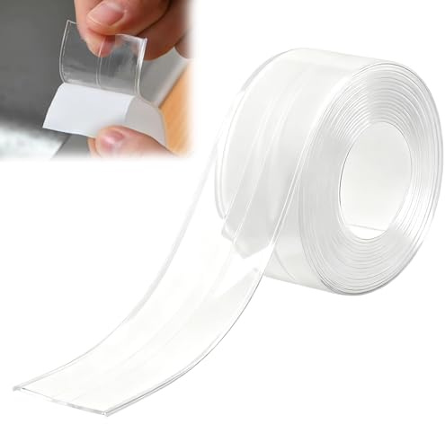 SHYSBV Dichtungsband Selbstklebend Wasserdicht Transparent - Schimmelbeständiges Abdichtungsband für Küche und Badezimmer (3,8 cm x 320 cm) - Einfache Montage, Flexibles PVC-Material
