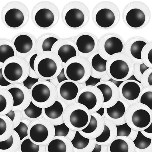 NISENTIA 100 Stück Wackelaugen Selbstklebend Groß, 30mm Kulleraugen Klebeaugen Selbstklebend Groß Big Googly Eyes Bastelaugen Große Selbstklebende Wackelaugen für DIY Scrapbooking Handwerk