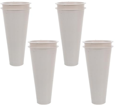 Angoily Jarrones para Flores de Cementerio de Plástico Blanco Gran Depósito de Agua Reutilizables para Ceremonias en Tumbas y Lápidas 8 Piezas