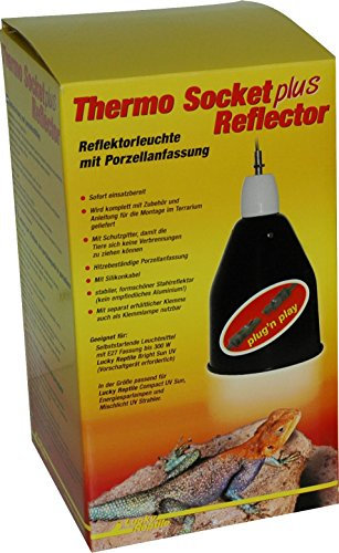 Lucky Reptile HTR-2 Thermo Socket plus Reflector groß mit Steckverbindung, Reflektorleuchte mit Porzellanfassung Anschlussfertig, 1 Stück (1er Pack)