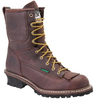 Georgia Boot Steel Toe Waterproof Logger Boot, Chocolate, Size 12(W)