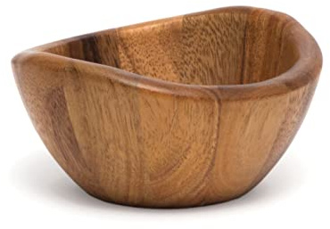 Lipper International Acacia Wave Serving Bowl for Fruits or Salads, Small, 6 Diameter x 3 Height, Single Bowl,20 fluif ounces