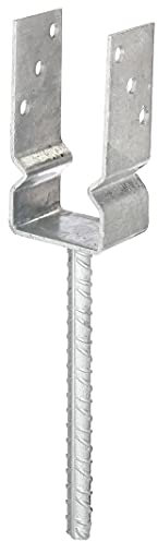 Alberts 208509 U-Pfostenträger | zum Aufschrauben oder zum Einbetonieren | feuerverzinkt | lichte Breite 71 mm