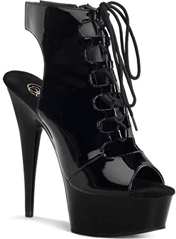 Pleaser Delight-600-20, Stivali Donna, Nero, 40 EU
