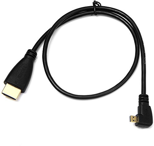 cablecc Cavo HDTV da micro HDMI a HDMI maschio ad angolo retto da 90 gradi da 50 cm per telefono cellulare e tablet