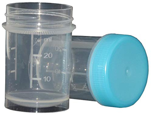 50 Schraubdosen 35ml Runddose Labor Neu Blau Dose Kunststoffdosen Schraubdeckeldosen Schraubdeckel klarsicht Salbendose Fa.ars