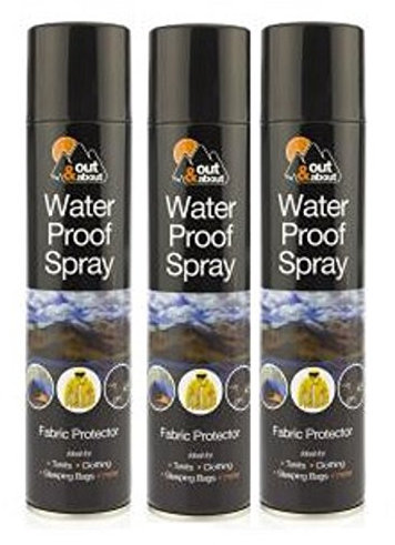 3 X 300ml Water Proof Spray Fabric Protector Tents Camping Fishing Hiking Clothe