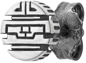 cai Herren Single Ohrstecker 925/- Sterling Silber 0,7cm oxidiert ohne Stein weiß 132210506
