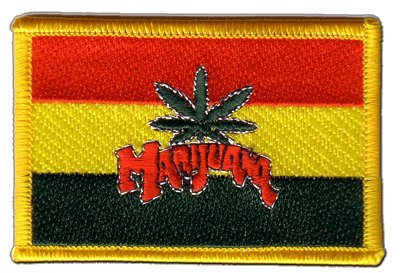 Flaggenfritze Flaggen Aufnäher Marijuana Fahne Patch + gratis Aufkleber