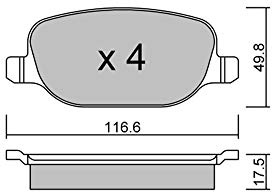 metelligroup 22-0704-0 - Made in Italy - Bremsbeläge