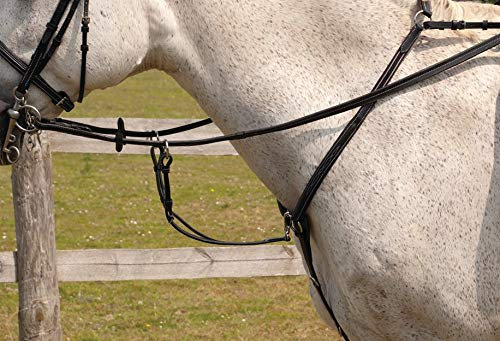 Rhinegold 0 Elegance Stitched Breastplate-Cob-Black Vorderzeug, Schwarz