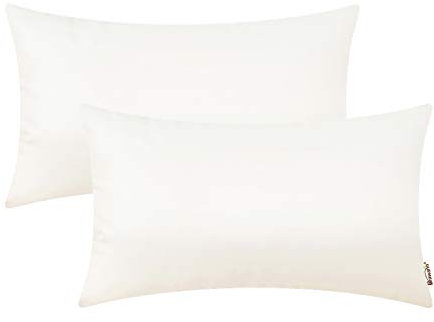Brawarm 2 Stück Kunstleder-Kissenbezüge 30,5 x 50,8 cm, Moden Boho Leder Kissenbezüge Fälle, Dekorative Kissen Couch für Wohnzimmer, Garten, Couch, Bett, Sofa, Stuhl, Elfenbeinweiß