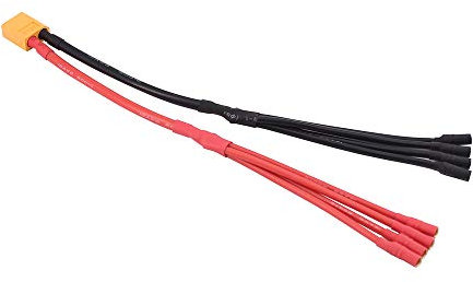 OliRC 1pc XT60 Power Distribution (4pairs 3.5mm Banana Connectors) Cable in Parallel Charger Cable Extension Y Splitter(1-to-4/20cm)(C115-1)