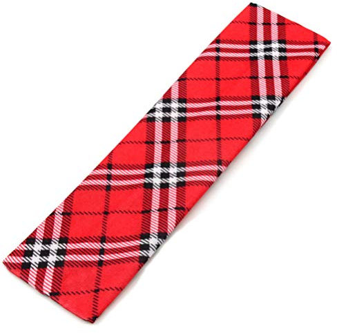 Kylie Haarband für Sport, Yoga, dehnbar, für Mädchen und Damen, einfarbig, Tartan Red