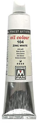 Peinture à l'huile pour artistes 84 couleurs Peinture professionnelle Maestro Pan 45ml Tube (104 Blanc Zinc)