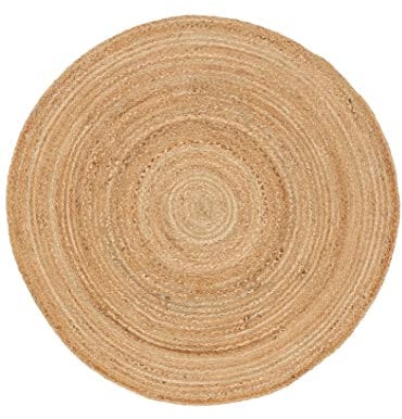 carpetfine Juteteppich Nele Beige handgewebt aus Jute Ø 300 cm | Naturfaserteppich Rund im Boho Style für Wohnzimmer, Küche und im Flur