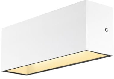 SLV Wandaufbauleuchte SITRA L UP/DOWN / Beleuchtung für Wände, Wege, Eingänge, LED Spot außen, Aufbau-Leuchte Outdoor, Gartenlampe / IP44 24W 2800lm 3000/4000K CCT SWITCH weiß