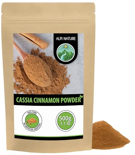 Alpi Nature Cannelle en Poudre 500g, Bâtons de Cannelle Cassia Moulus pour Pâtisserie et Boissons