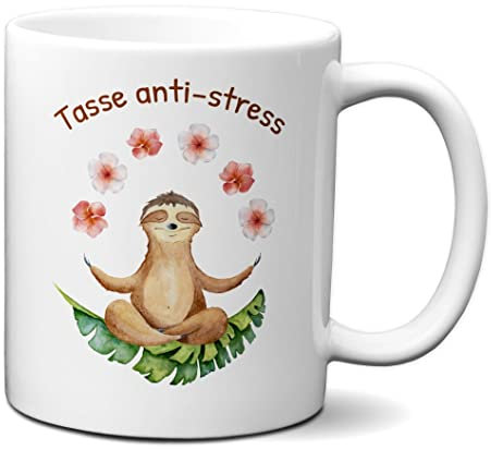 L'Esprit Des Anges Tasse-Mug Cadeau Tasse Anti-Stress Original Détente Humour Paresseux Yoga Anniversaire Personnalisé