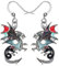 Emaille-Legierung Drachen Ohrringe Fantasy Dinosaurier Drop Dangle Mode Schmuck für Frauen Mädchen Charme Geschenk (Schwarz)