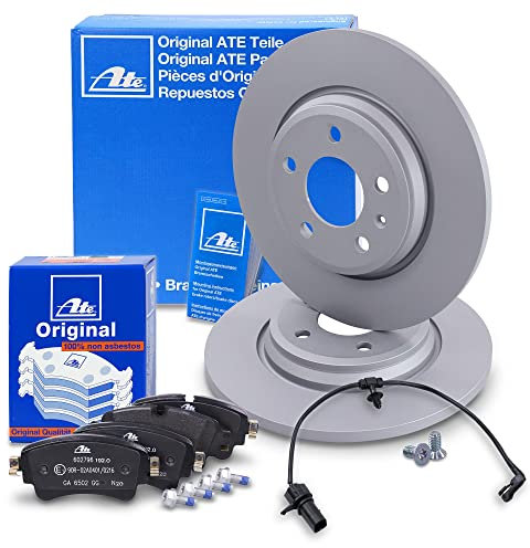 ATE Bremsenset Hinterachse inkl. Bremsscheiben hinten Ø 300 mm voll und Bremsbeläge hinten + Verschleißkontakt Kompatibel mit AUDI A4 B9, A5