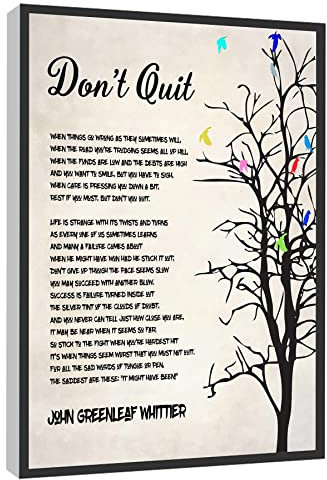 Poster mit inspirierendem Zitat Don't Quit, gerahmt, fertig zum Aufhängen, 20,3 x 30,5 cm