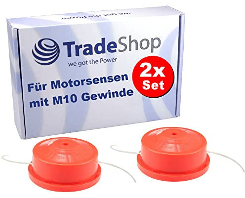 2x Trade-Shop Rasentrimmer Doppel-Fadenkopf Motorsense Trimmerkopf kompatibel mit Einhell BG-BC 33-4 S GH-BC 43 AS BG-BC 25 BG-BC 25 AS BG-BC 25 S BG-BC 25/1