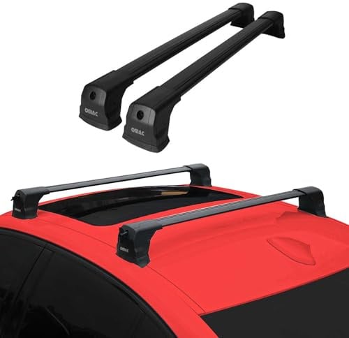 OMAC Dachträger Querträger kompatibel mit BMW 3er G20 2019-2026 / G80 Limo 2021-2026 – 2 Stangen – Abschließbar – Aluminium Schwarz