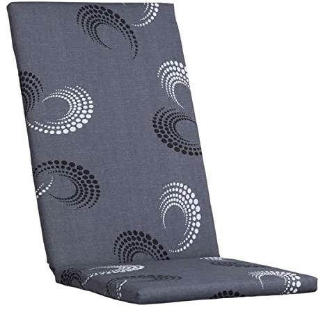 KETTtex EXKLUSIV Auflage Hochlehner Anthrazit mit Design I Gartenstuhl Polster 123x50x4cm I KTH2 Sitzauflage weich & hautfreundlich I robuste Stuhlauflage I pflegeleichtes Sitzkissen I Dessin 8890