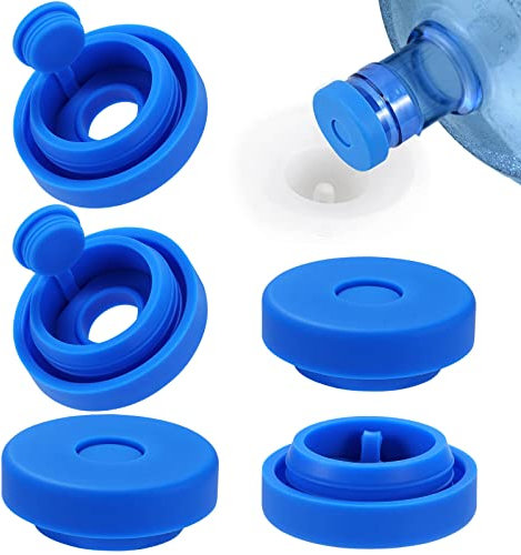 Striludo Lot de 5 bouchons de carafe à eau, bouchon de rechange réutilisable en silicone anti-fuite pour bouteilles de 55 mm