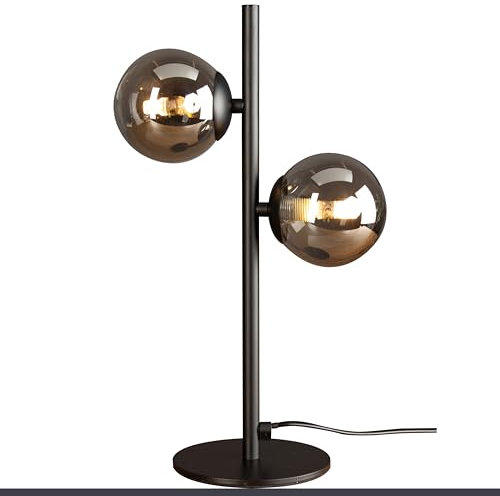 Tischleuchte Neptun,2 flammige (2xG9 max.28Watt) Tischlampe,Nachttischlampe aus Metall in Schwarz,inkl. Kabelschalter,Wohnzimmerlampe,moderne Standlampe