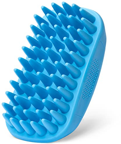 Rubber Curry Brush for Dogs - Soft Deshedding Brush for Short Hair | Use Wet as a Bath Brush or Dry for Grooming Loose Hair on Short-haired Dogs